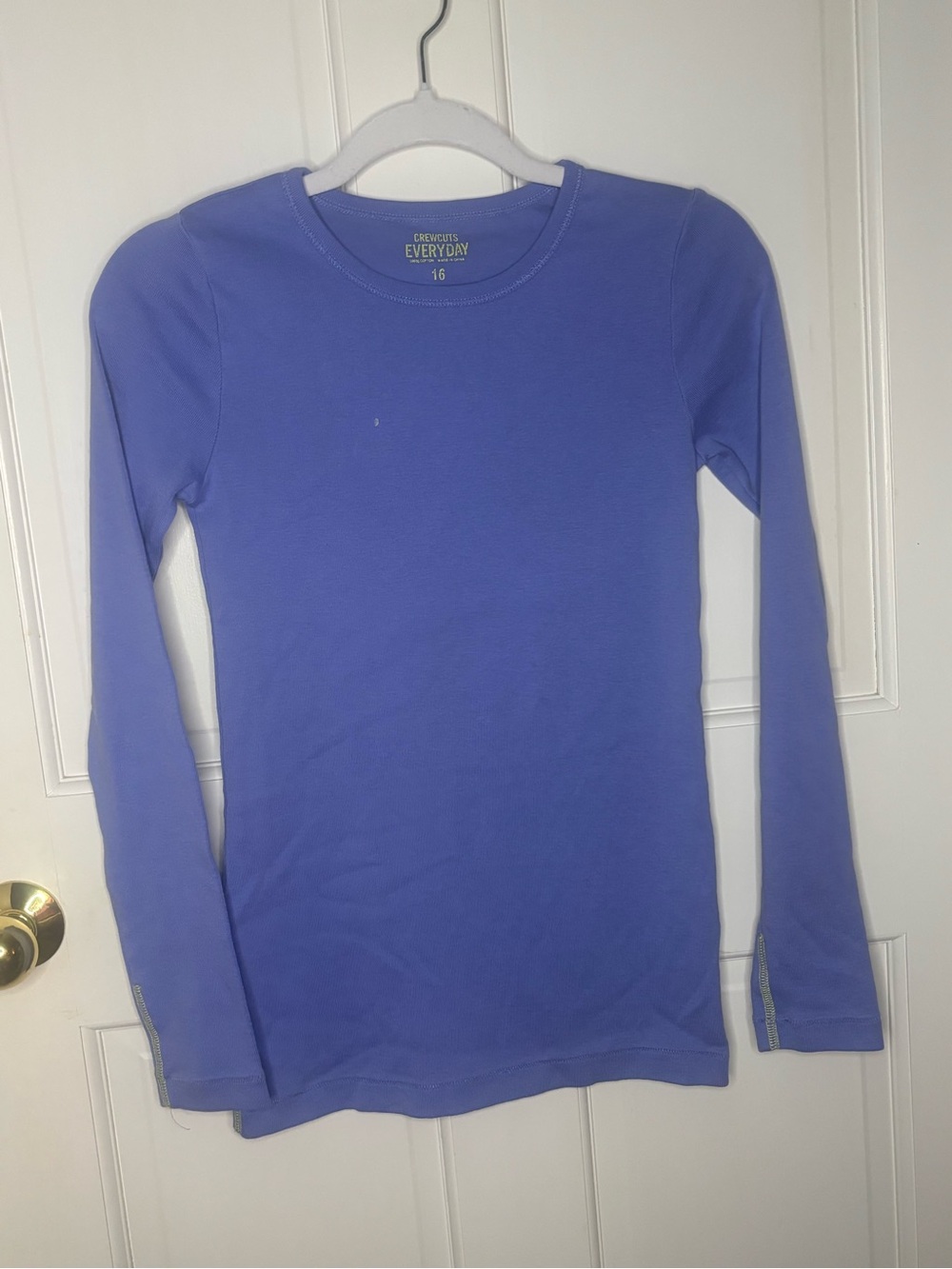 Crewcuts Everyday Long Sleeve Crewneck Top in Periwinkle Blue size 16